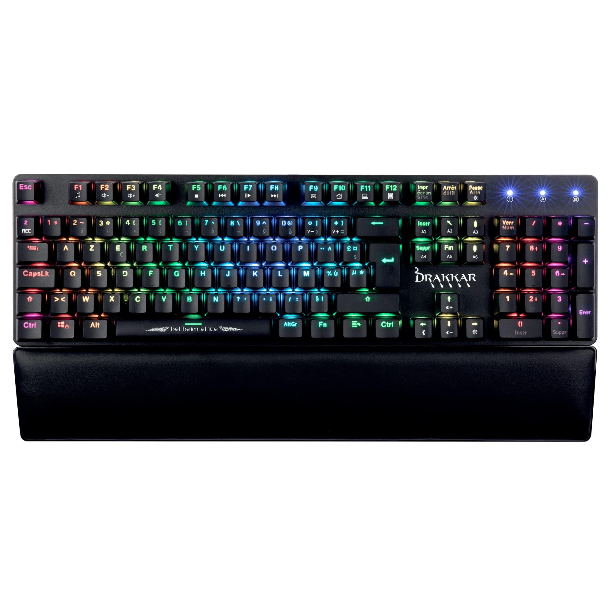 Konix Drakkar Tastiera gaming meccanica con cavo Helheim Elite AZERTY - Anti-ghosting completo - Retroilluminazione RGB