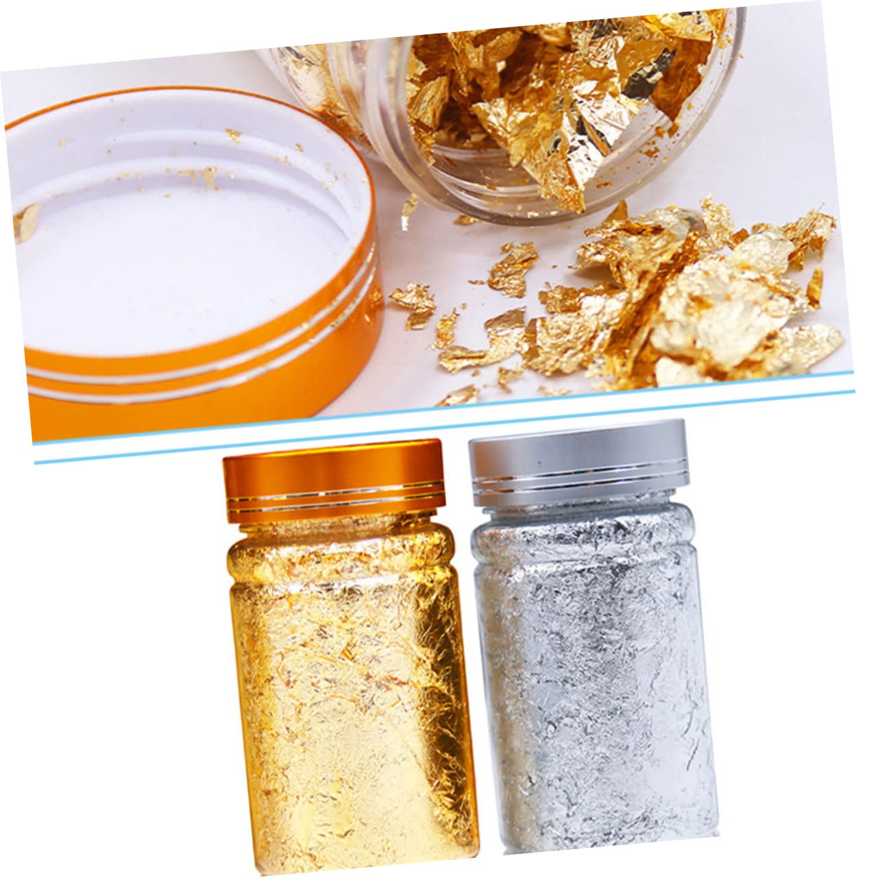 Healeved 9pezzi Carta Foglia Oro e Argento Per Decorazioni Unghie Carta Decorativa Per Artigianato Facile Applicazione e Stoccaggio Compatto Per Nail Art e Decorazioni Creative