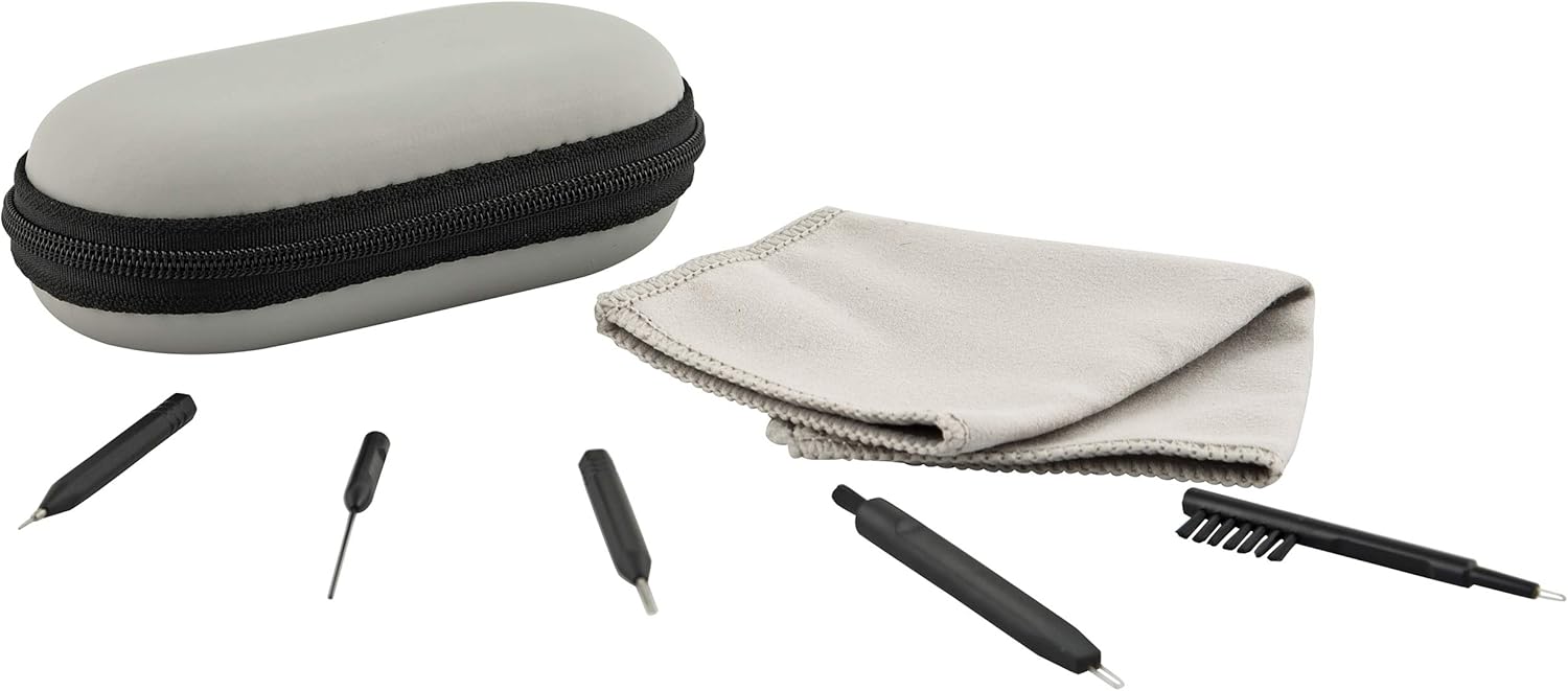 8 Piece Kit Hearing Aid Cleaning Tools and Earphone Earbuds Airpod Cleaner Kit – Includes Vent Cleaner, Steel Pick, Screw Driver, Brush and Wax Loop Microfiber Cloth and Hard Carrying Case 8 Piece Kit Hearing Aid Cleaning Tools and Earphone Earbuds Airpod Cleaner Kit – Includes Vent Cleaner, Steel Pick, Screw Driver, Brush and Wax Loop Microfiber Cloth and Hard Carrying Case