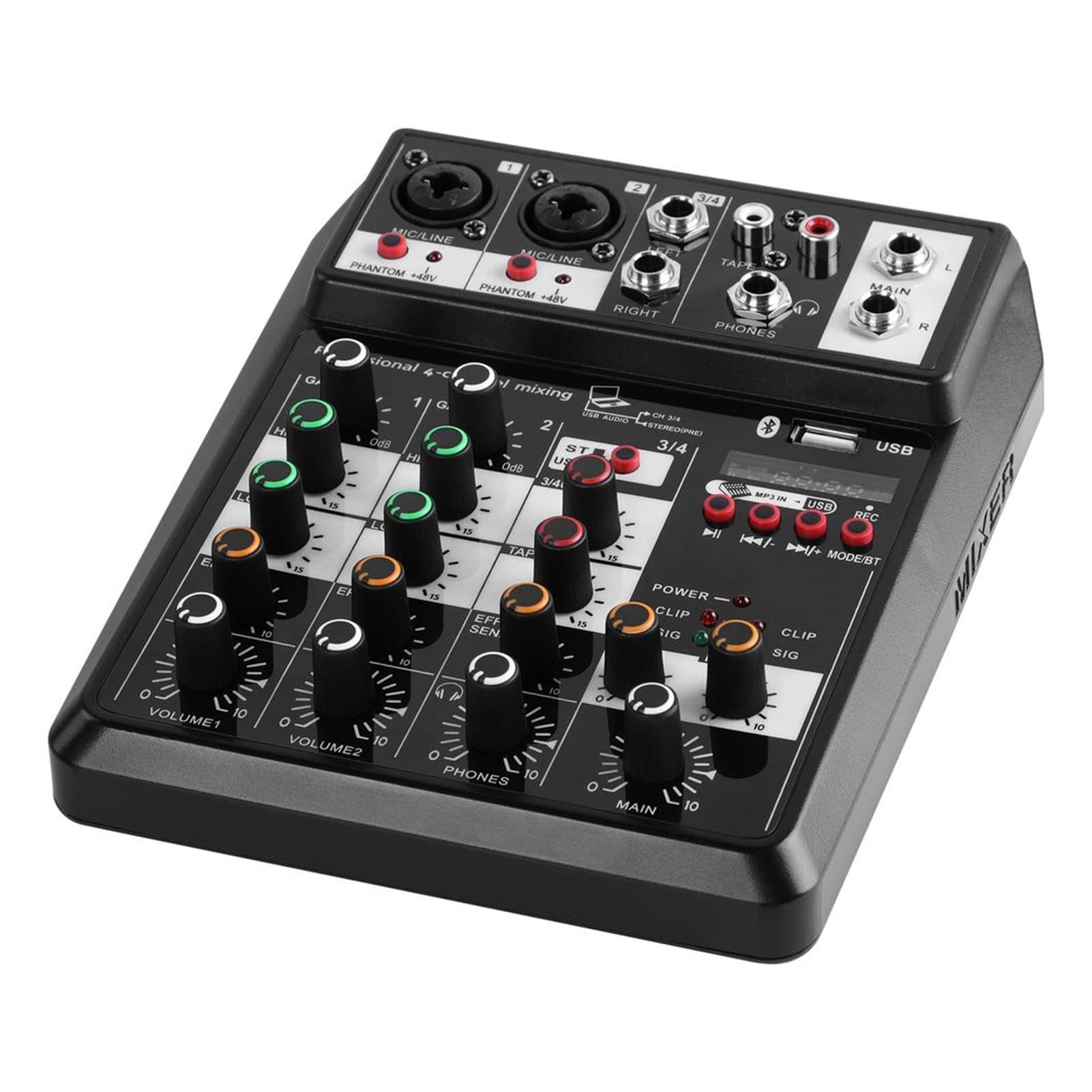 Attrezzatura per DJ per Feste Console di miscelazione Portatile a 4 canali Wireless Bluetooth USB Interfaccia
