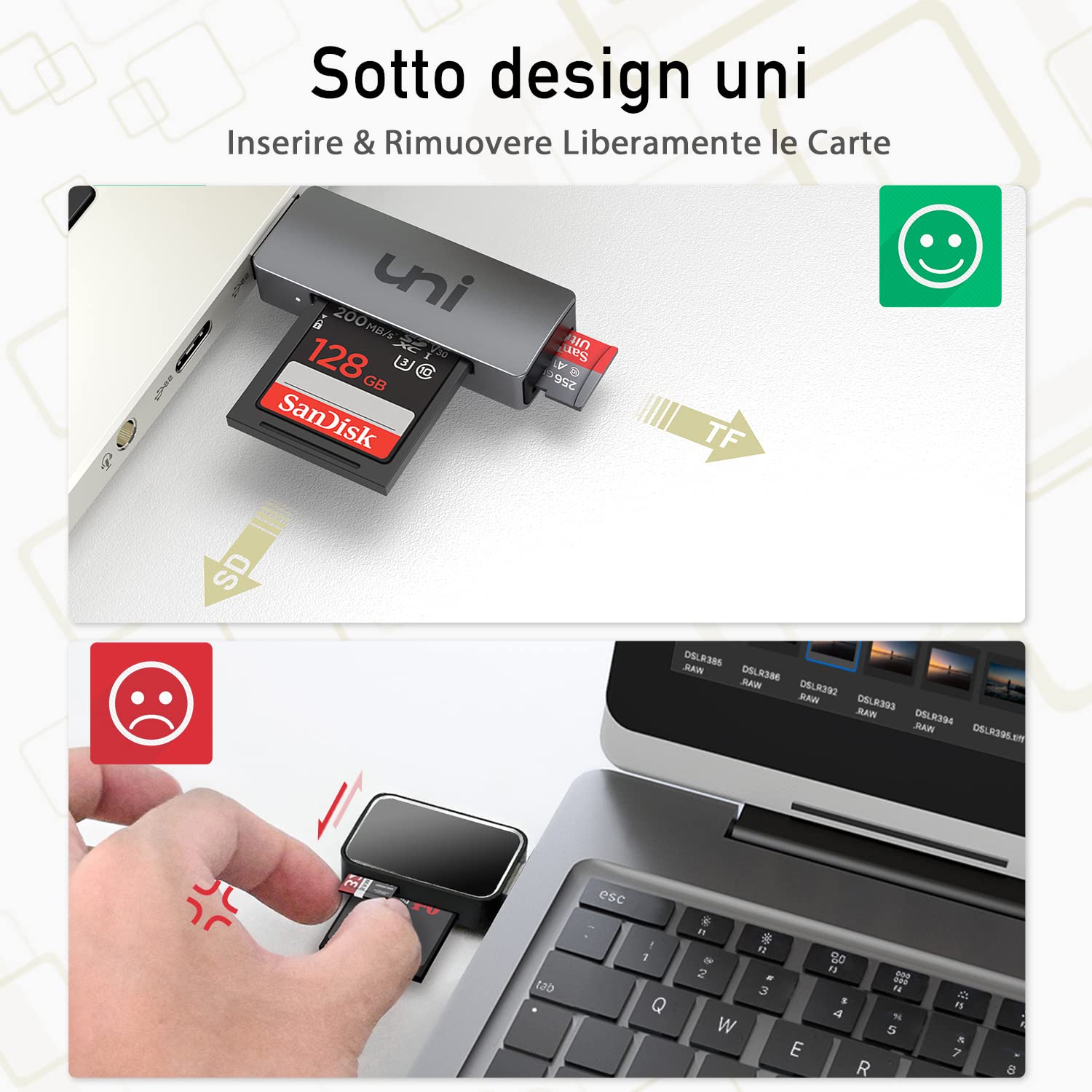 Lettore Di Schede USB 3.0 2 In 1 Lettore Di Schede Micro TF SD
