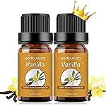 Sedbuwza Vanilla Essential Oil Set, 2 Pack Vanilla Aromatherapy Oils for Massage, Diffuser, Perfume, Soap, Candle Making 2 x 10 ml