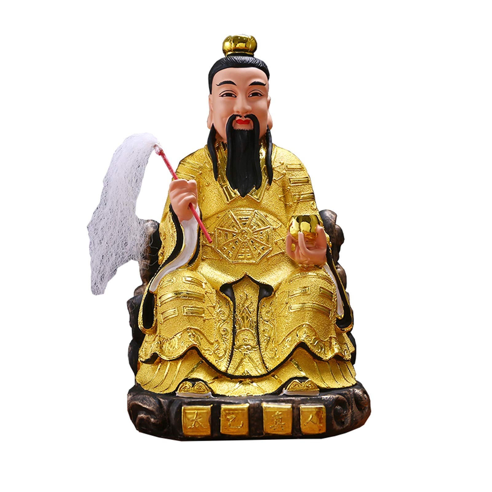 Estatuas de Feng Shui Regalo de Feng Shui chino Figura mitológica tallada a mano Buda Decoración de la oficina en el hogar Decoración de mesa de resina de 11,8 pulgadas Regalos de buena suerte (dora