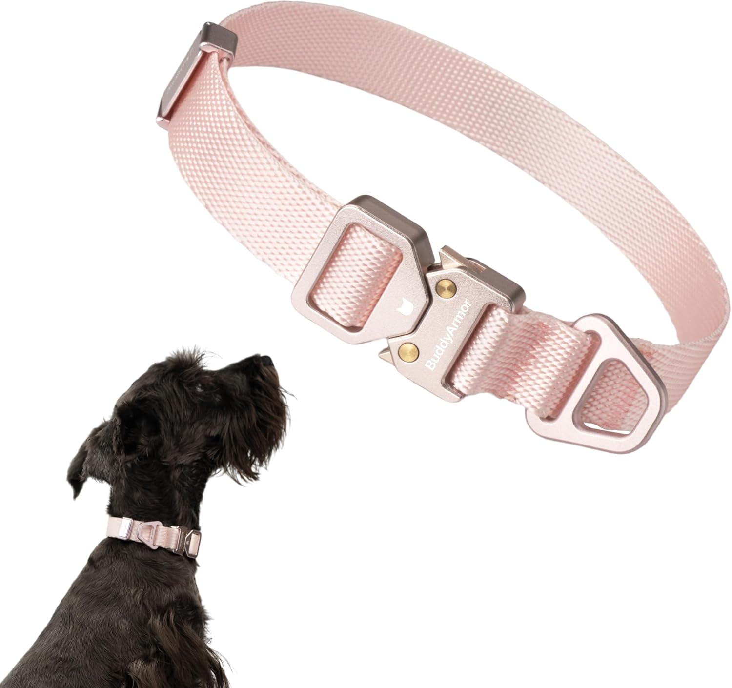 Dog Collar Pro, Soft Lightweight Dog Collar with Metal Buckle Quick Release Heavy Duty Adjustable Nylon Collar for Training Walking for Small Medium Large Dogs (Blush Pink, S) Blush Pink S