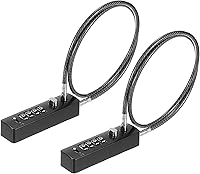 Vista 7 de Candado de cable combinado con 3 cables trenzados de acero intercambiables, bloqueo de cable de seguridad para bicicletas pequeñas, archivadores