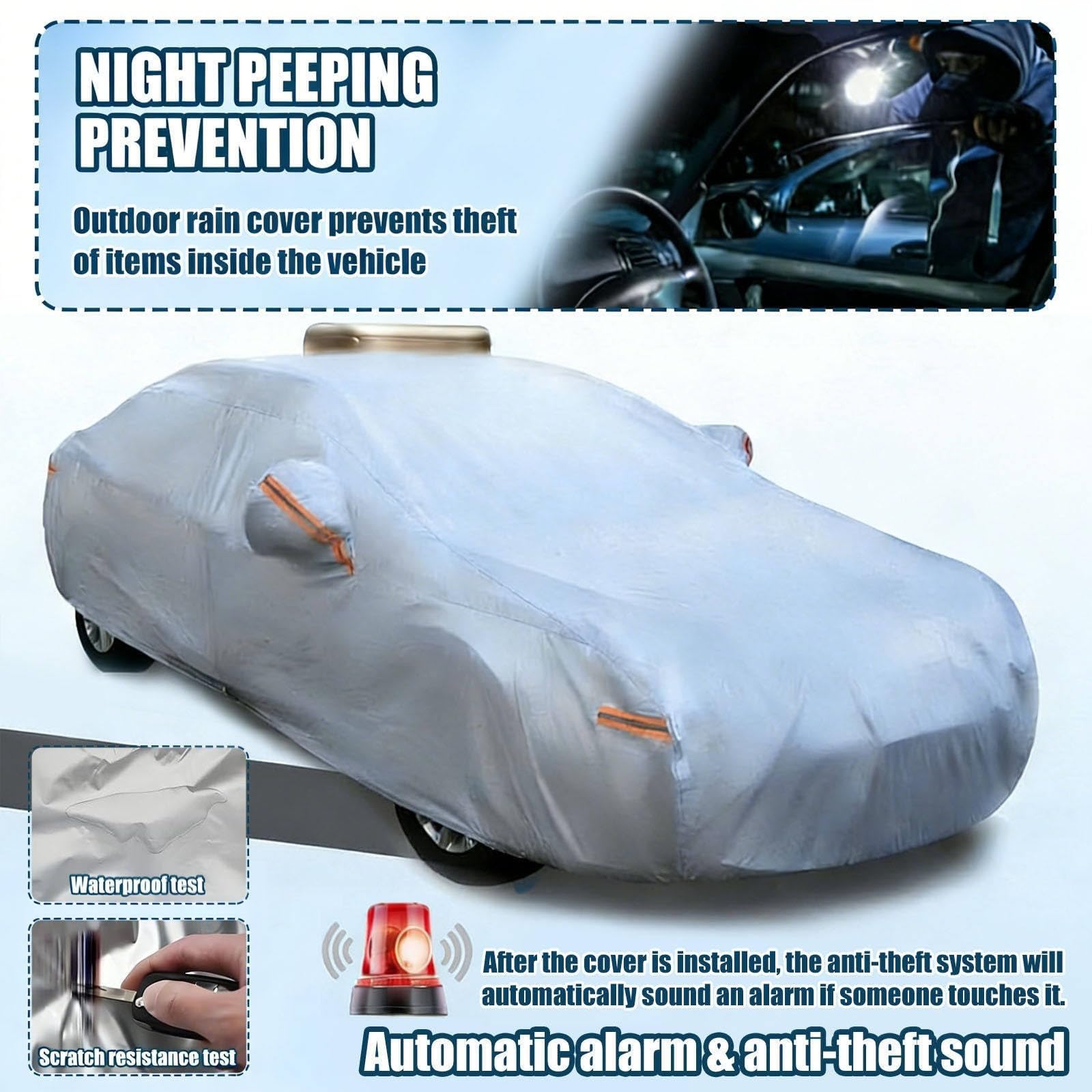 Telo Copriauto Antigrandine A Energia Solare Con Telecomando – Retrattile Automatico, Ricarica Solare, Include Telecomando E Protezione Antifurto Per Proteggere La Tua Auto, Adatto (Black, 2XL)
