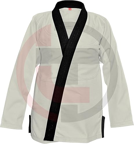 Miniatura 3 de Bjj Gi Jiu Jitsu Kimonos sin blanquear Gi Collar negro 100% algodón Perl tejido 450GSM