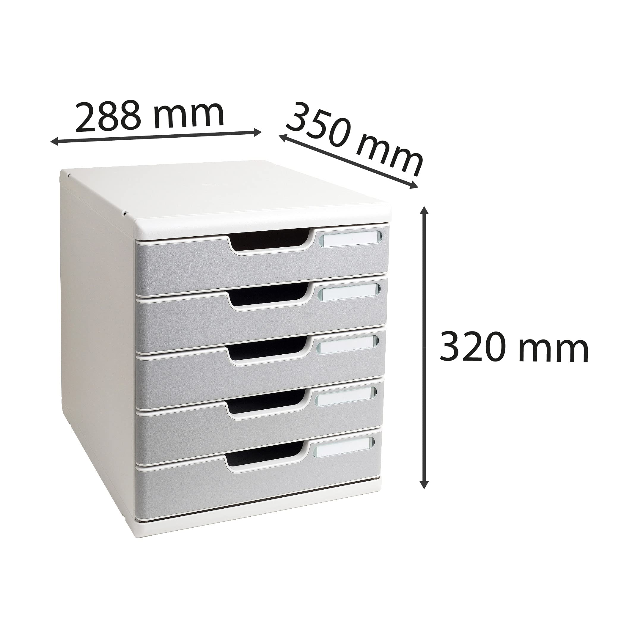 Exacompta 301041D Cassettiere, Grigio Chiaro/Granito, 35 x 28.8 x 32