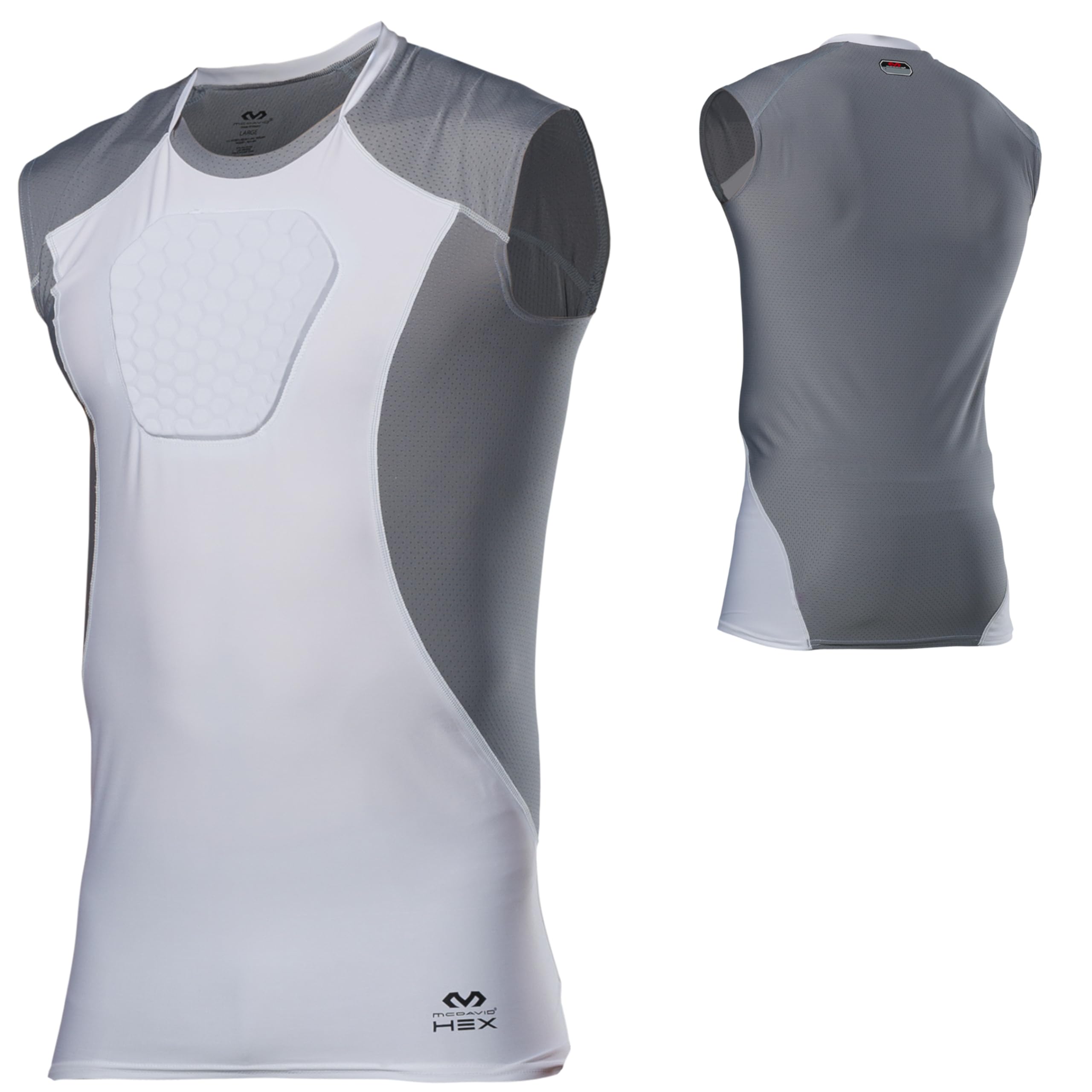 McDavid HEX Chest Protector Shirt Heart Guard Sternum Compression Padded Shirt for Football, Lacrosse, Softball Rugby - Youth