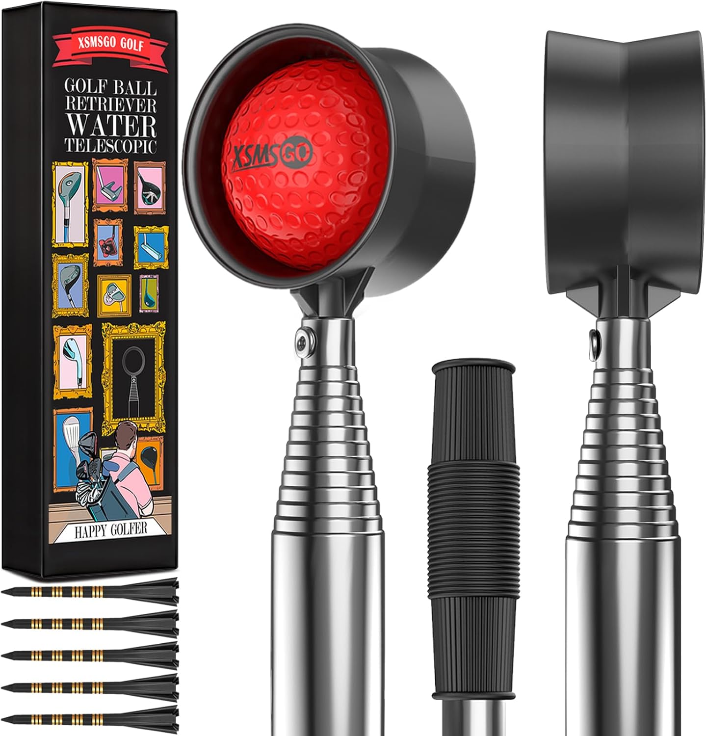 9Ft/12Ft Telescopic Stainless Steel Golf Ball Retriever for Water