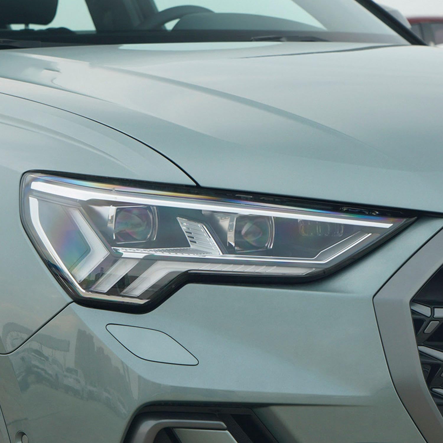 JCAKES Car Headlight Protective Film Vinyl Restoration Transparent Black TPU Sticker，for Audi Q3 RSQ3 2019-2020 Accessories