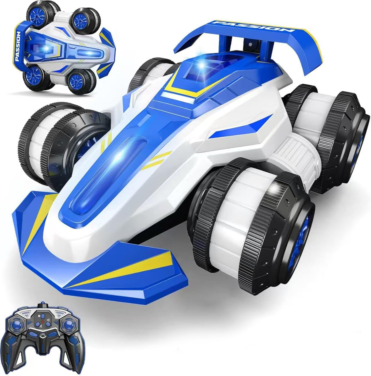 LOOZIX Upgraded Remote Control Car 360° Spins RC Car 2- in-1 Anti-Gravity RC Racer Wheelie Drift Stunt Car with Lights&Music Birthday Gifts Toys for 6 7 8 9 10 11 12 Year Old Boys