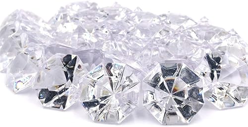 Miniatura 2 de Paquete de 24 diamantes de acrílico transparente de 25 quilates para rellenar jarrones para bodas, fiestas o decoración de mesa.