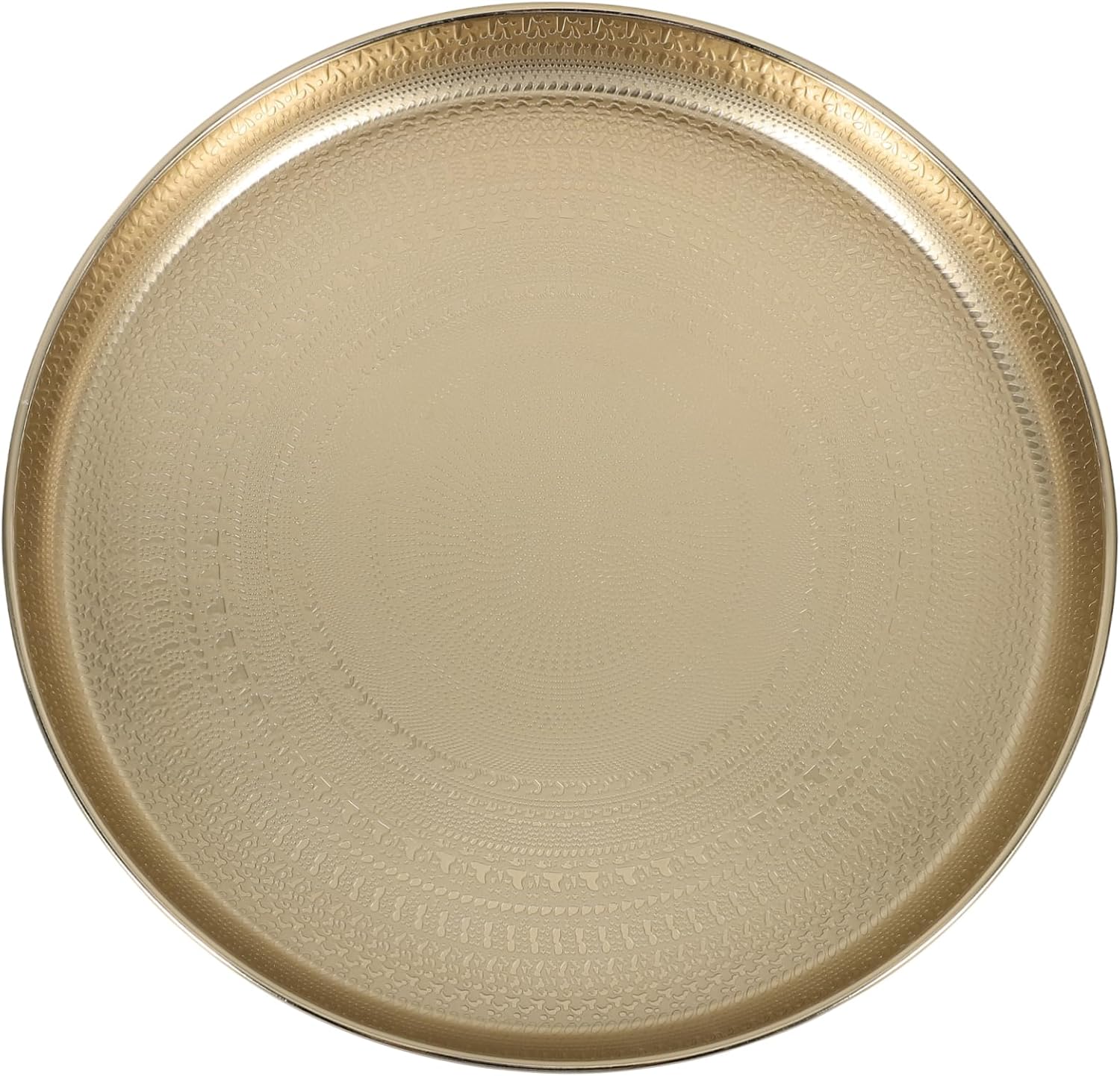Round Metal Serving Tray for Snacks and Fruits Versatile Decorative Platter for Table and Party Display Multi Functional Gold Centerpiece for Home Office Picnic Use
