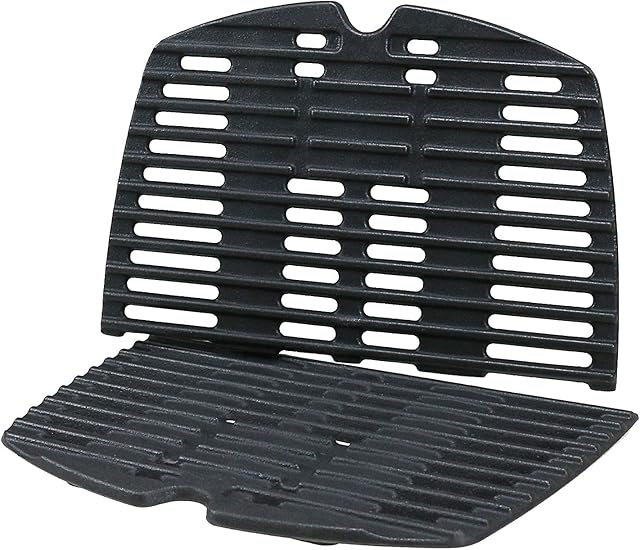 Denmay 7644 21.6 x 32 CM Cast Iron Cooking Grates for Weber Q100, Q120,Q1000 Q1200, Grill Grid Replacement Compatible with Weber 7644, 2 Pack