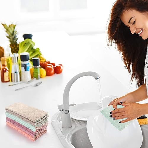 Miniatura 10 de kimteny Paños de limpieza de cocina, paños de microfibra sin pelusas, paños de cocina reutilizables, súper absorbentes, de secado rápido, 10 x 10