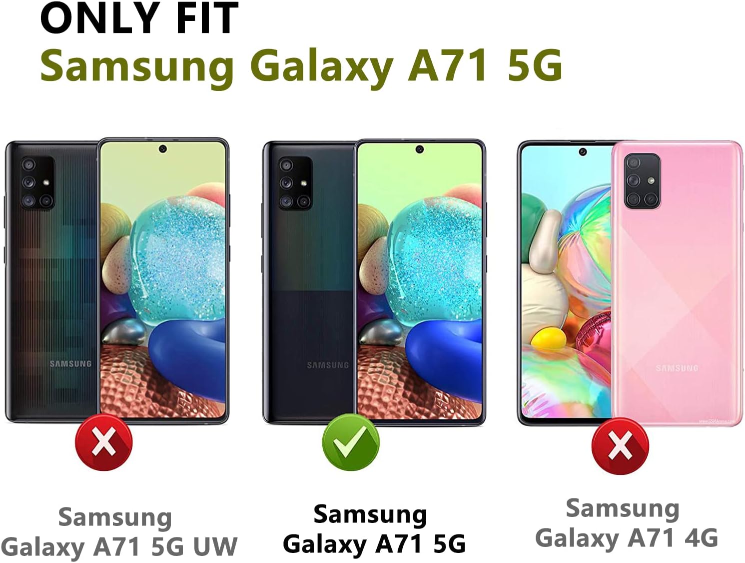 Designed for Samsung Galaxy A71 5G Case 2 in 1 Gift Militay Grade Drop Protective Rugged Heavy Duty Cover Shockproof Case for Galaxy A71 5G Phone Case for Women Men boy Girl (Black+Black) image 2 of 9 B0BXB1TJPB