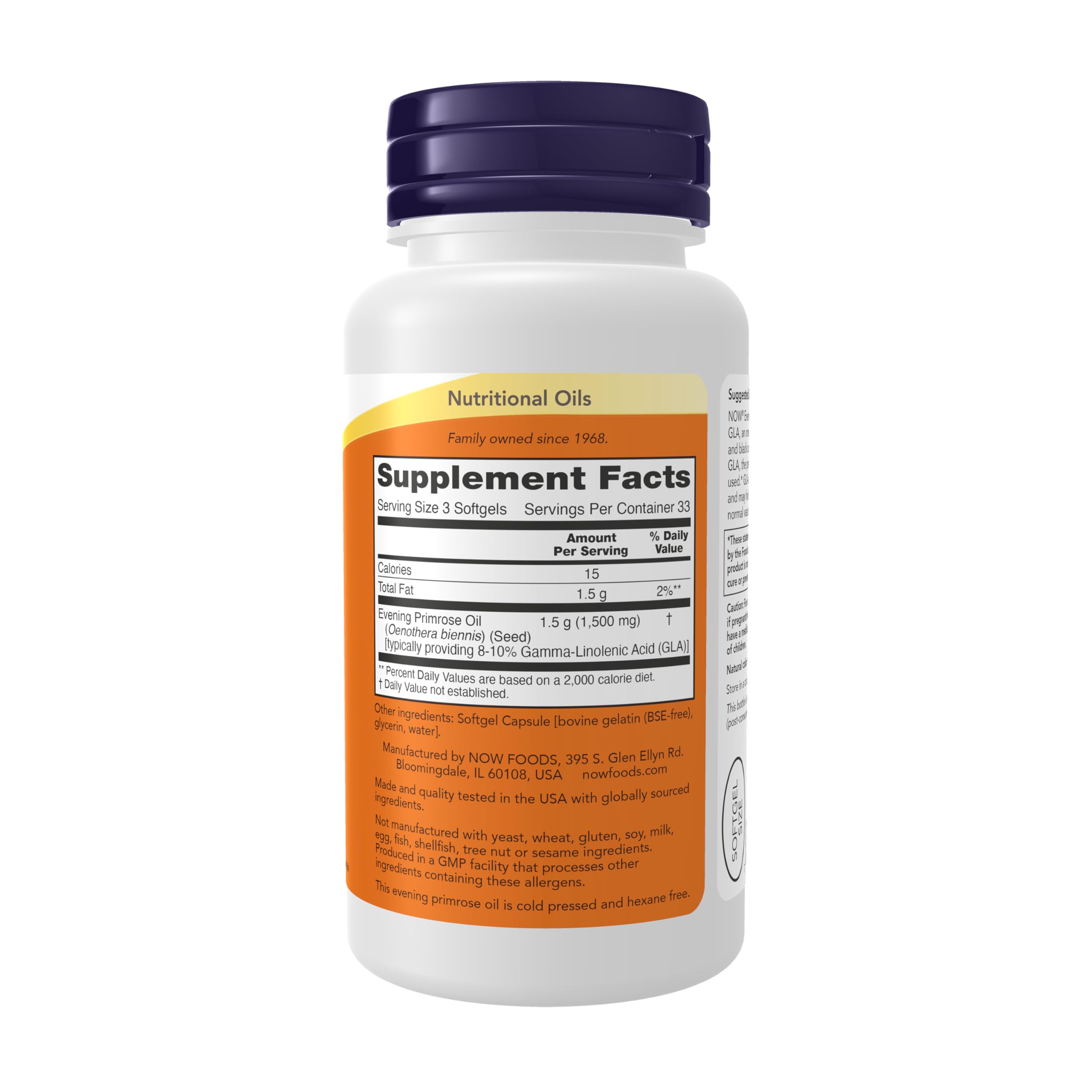NOW Supplements, Evening Primrose Oil 500 mg with GLA, 100 Softgels — Amazon image 2