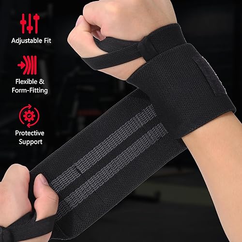 Miniatura 5 de Muñequeras para levantamiento de pesas y correas de levantamiento de 21 pulgadas para entrenamiento de fuerza, levantamiento de pesas, correas de