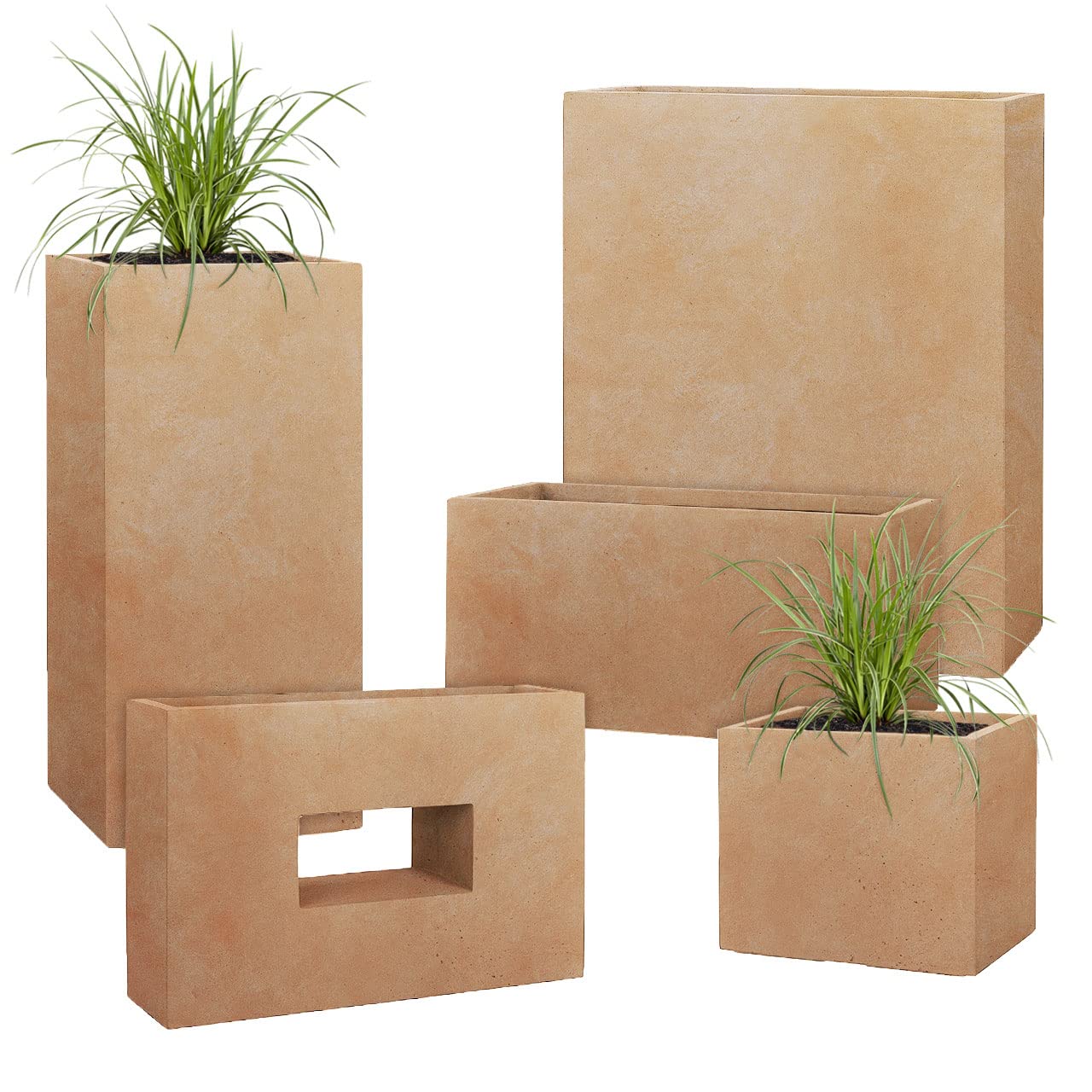 Pflanzwerk® Pojemnik na rośliny Tower terakota 70 x 33 x 33 cm *odporny na mróz pojemnik na kwiaty *ochrona przed promieniowaniem UV* *towar wysokiej jakości