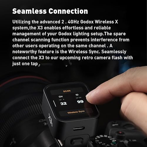 Miniatura 5 de GODOX Disparador de flash X3 X3C X3-C para cámaras Canon, transmisor de pantalla táctil OLED inalámbrico TTL de 2.4G, batería de litio incorporada