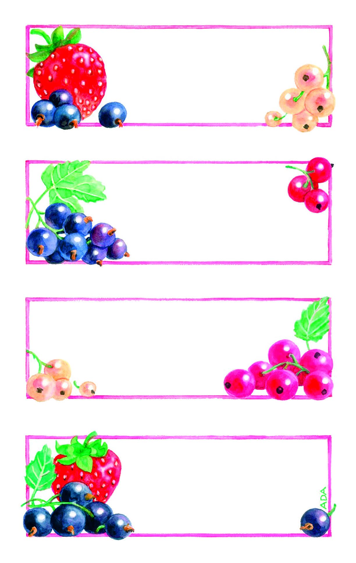 Small Decorative Labels, Stickers for jam, Condiment Jars and containers