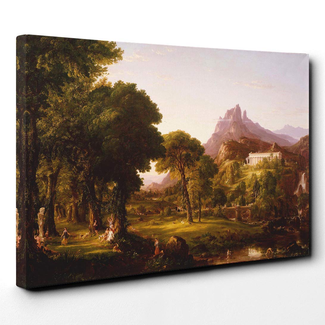 Thomas Cole Dream of Arcadia Canvas Print | Gallery Wrapped 30mm Frame Wall Art | 30x20 inches | Ready to Hang | Modern Picture | Living Room Bedroom Lounge Office
