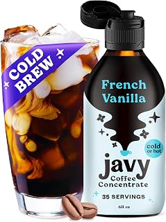 Javy Cold Brew Coffee Concentrate - Iced Coffee, Liquid Coffee Concentrate French Vanilla, Medium Roast Arabica Coffee, Instant Iced Coffee, 35X Coffee Shots, Hot & Cold Coffee Beverages-180ml