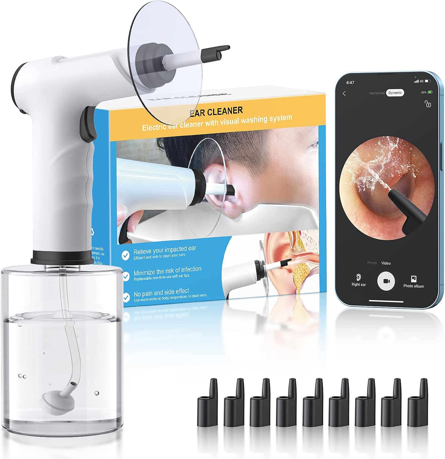 Electric Ear Wax Removal Kit with Camera and Light Safe and