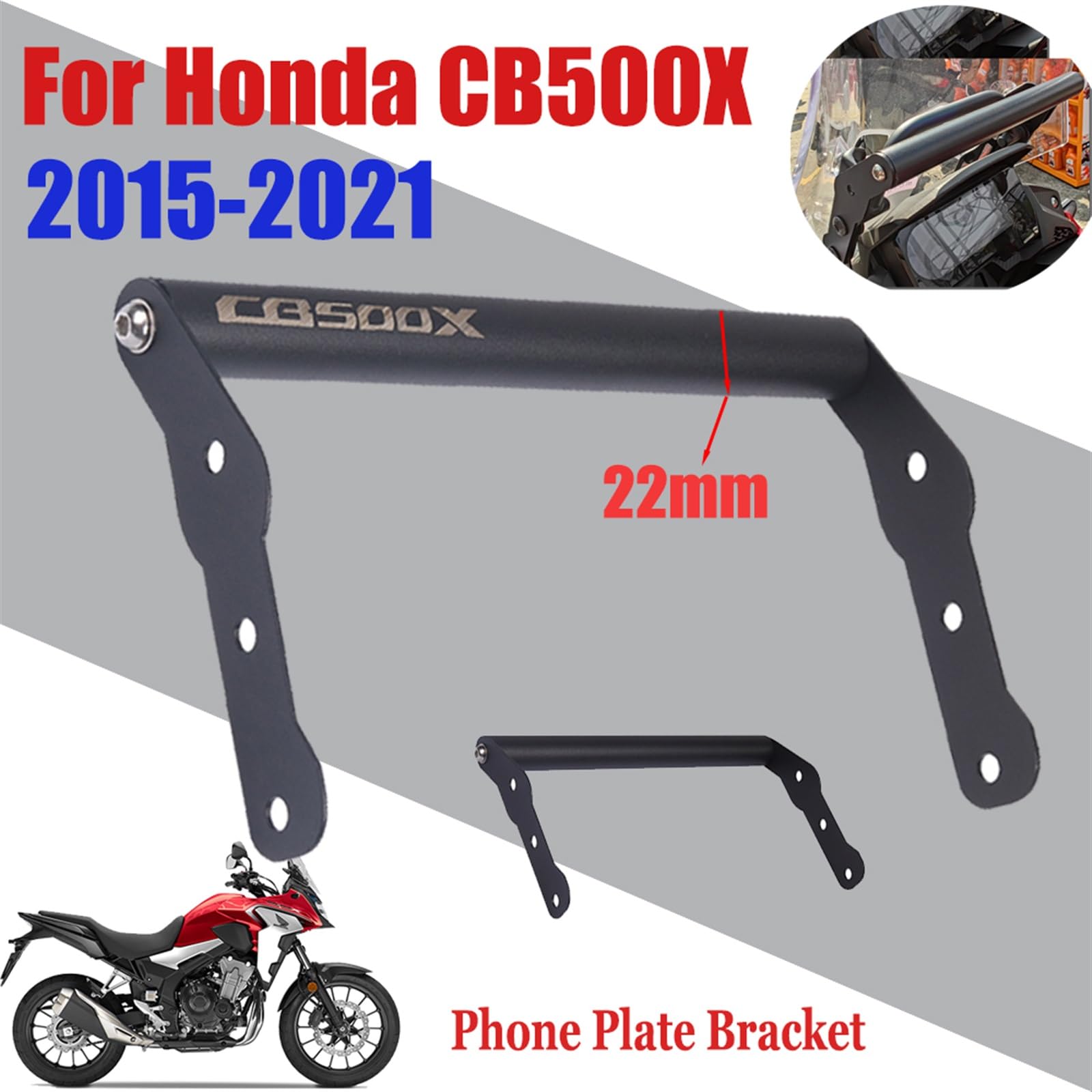 Uchwyt do nawigacji GPS na przednią szybę motocykla, do inteligentnego, telefonu komórkowego, do adaptacyjnego wspornika płyty CB500X CB500 X CB 500X 2015-2021 Uchwyt na telefon motocyklowy(N