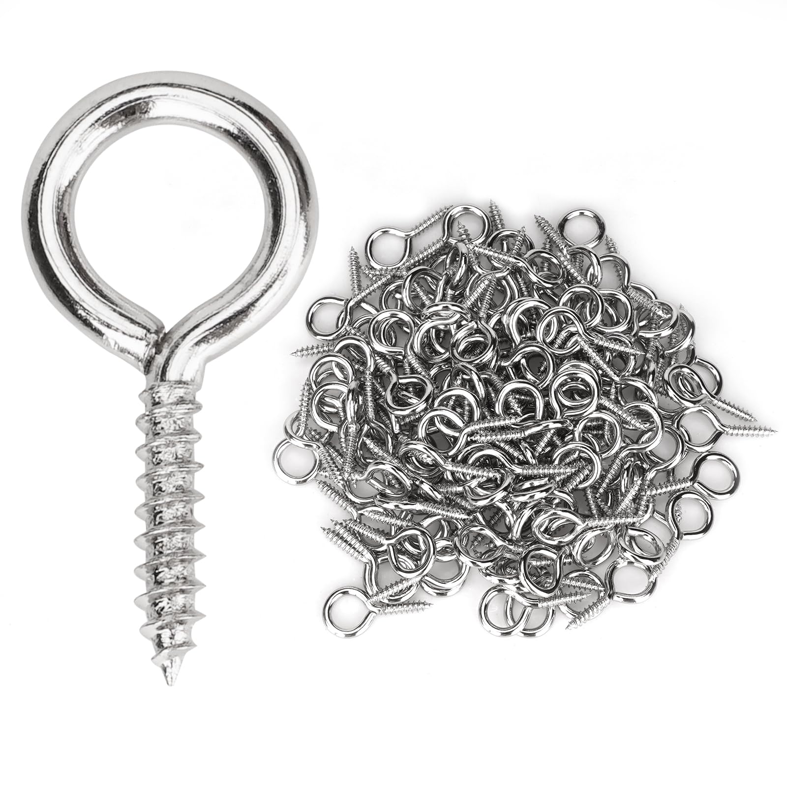 Aovchei Eye Screws, 300PCS 0.67 Inches Heavy Duty Metal Screw Hooks, Self Tapping Eye Bolts, Indoor & Outdoor for Hanging Artwork