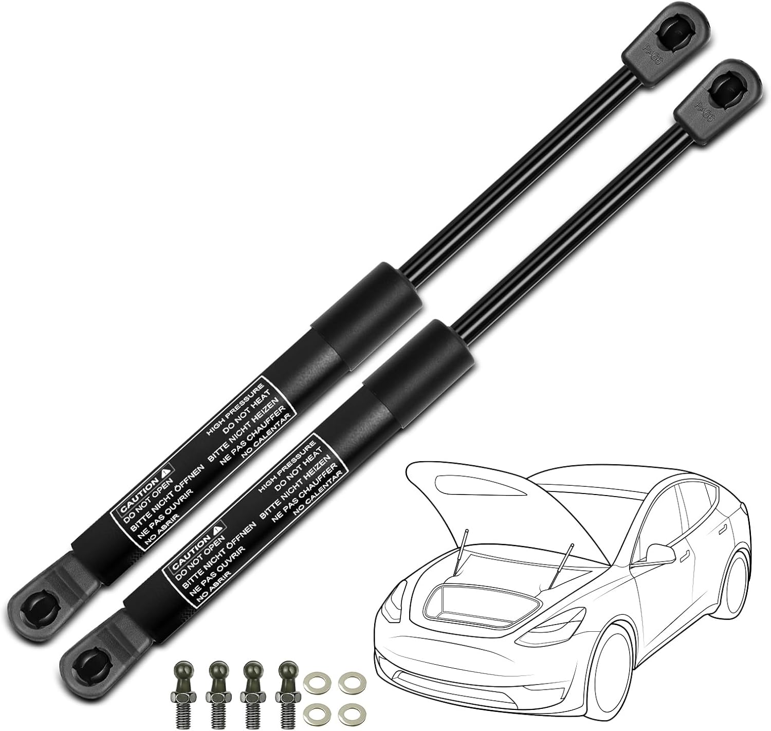 YHTAUTO Set of 2 Front Bonnet Hood Struts Fits Lexus GS300 1998-2005, GS400 1998-2000, GS430 2001-2005, Lift Support Struts Gas Spring Shock