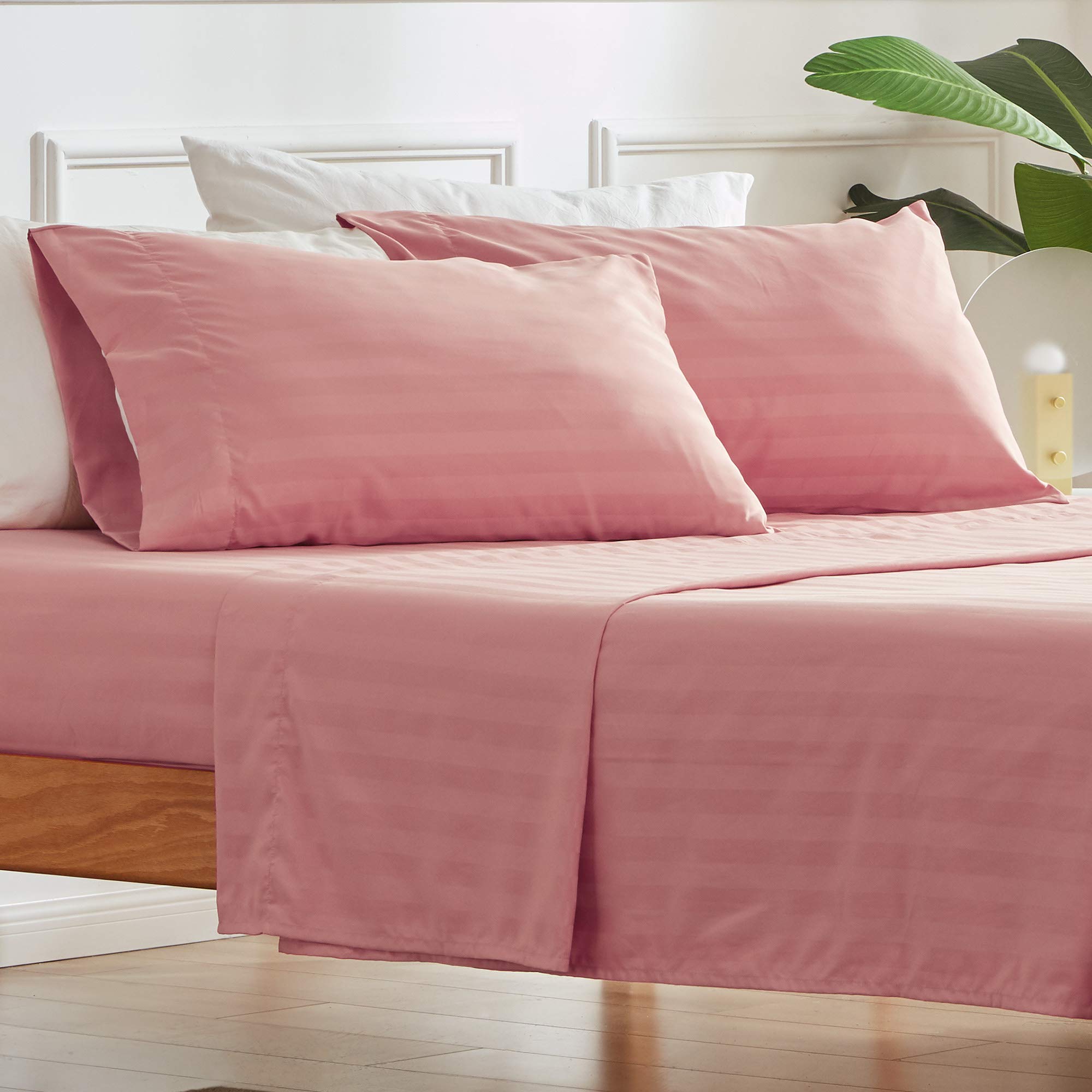 SLEEP ZONE Striped Cooling Bed Sheets 