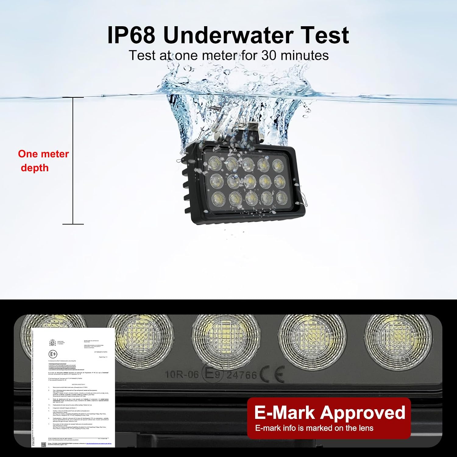 Heavy Duty LED Work Lights for Truck, 2-Pack 150W 12000Lms Tractor Lights, IP68 Waterproof Excavator Flood Lights Offroad Lighting, Universal 12V/24V