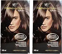 2 Kits Removedor de Coloração de Cabelos com tinta e coloração WF Cosméticos 800ml
