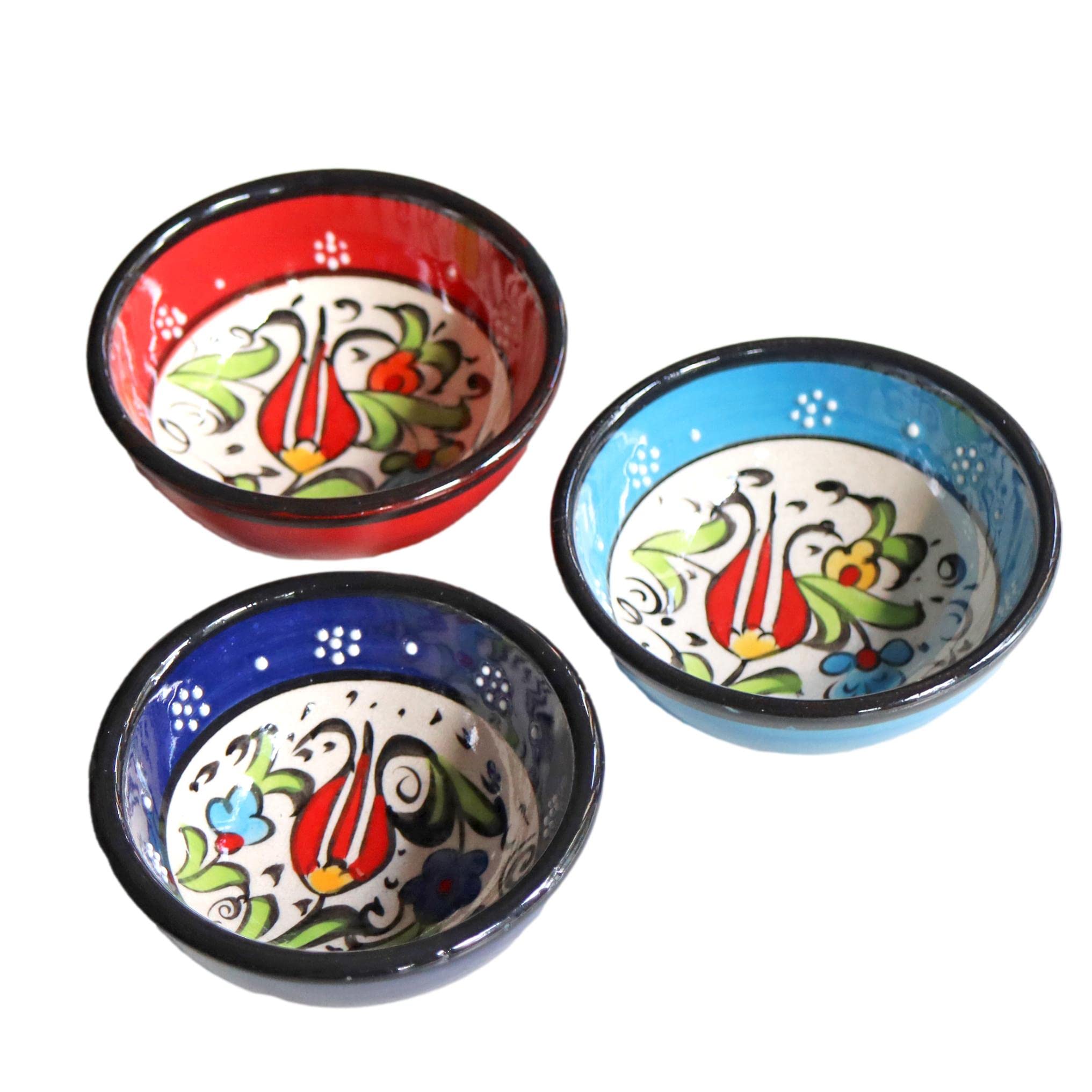 Amazon.co.jp: 【トルコ お土産】キュタフヤ陶器手描き小物入れ3個 