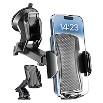 Hoppac Porta Cellulare Auto, Supporto Telefono Auto Universale Ventosa per Cruscotto e Parabrezza, Rotazione 360 Gradi e Rilascio Rapido, per Smartphone 4-7 in