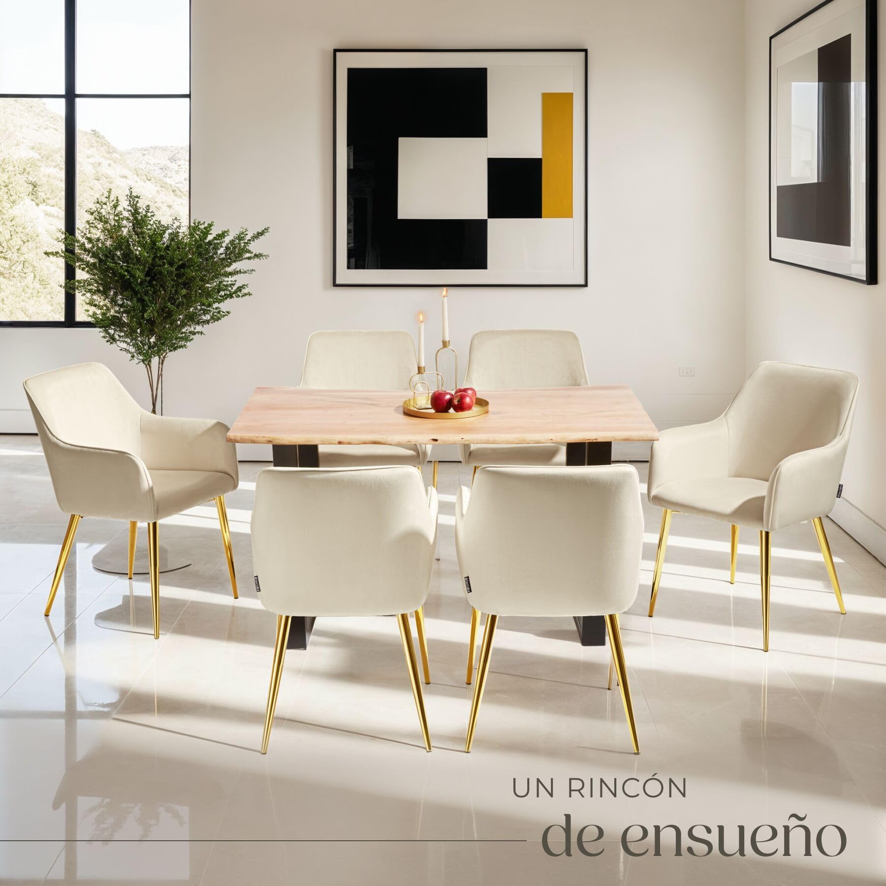 tectake® Silla Tapizada en Terciopelo y con Acolchado de Alta Densidad, Respaldo y Reposabrazos Ergonómicos, Cap. Carga 120 Kg, Estilo Escandinavo, Ideal para Salón y Comedor - 2 Sillas Gris