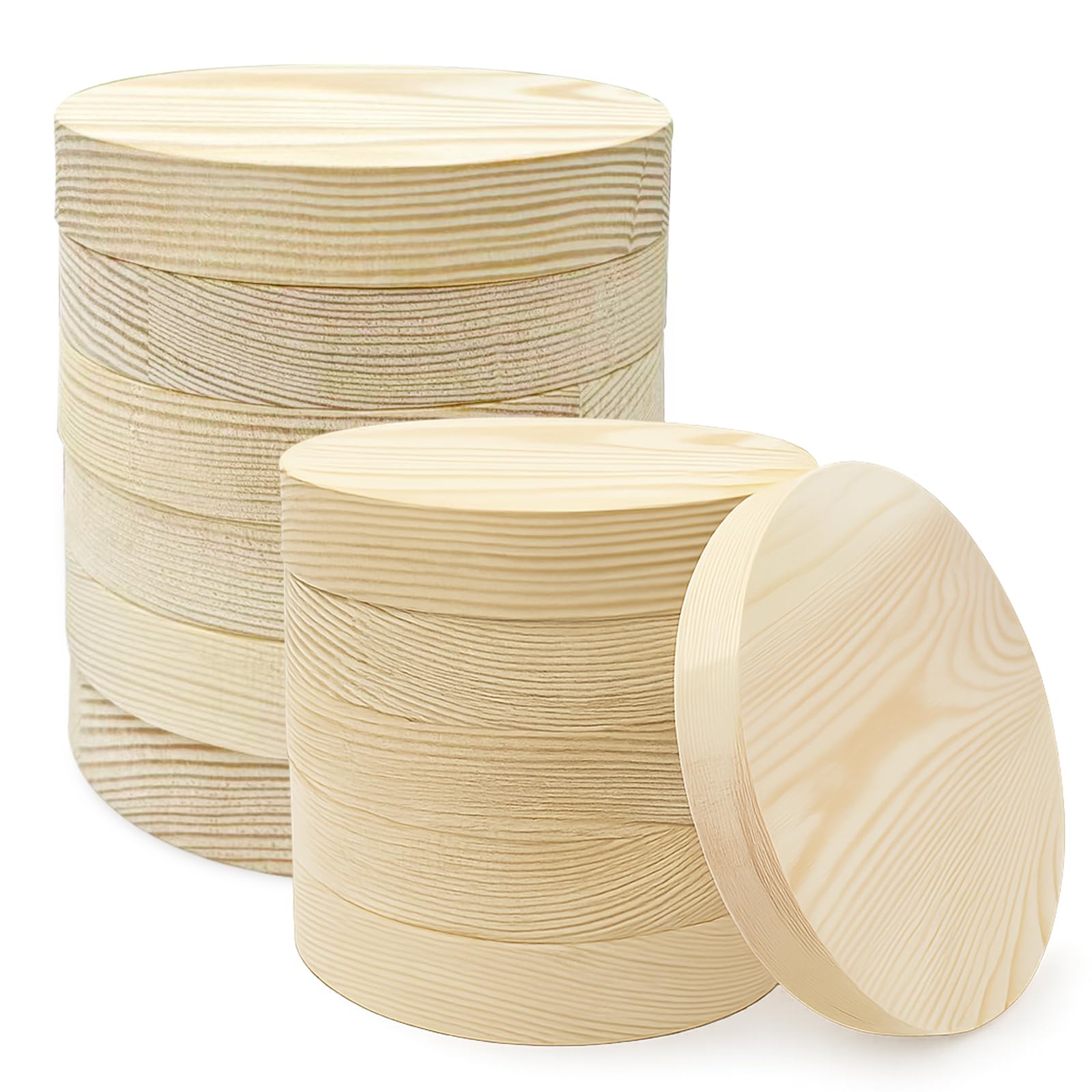 Disques en bois de pin massif sans traitement, ronds parfaits de 10cm pour artisanat d'art
