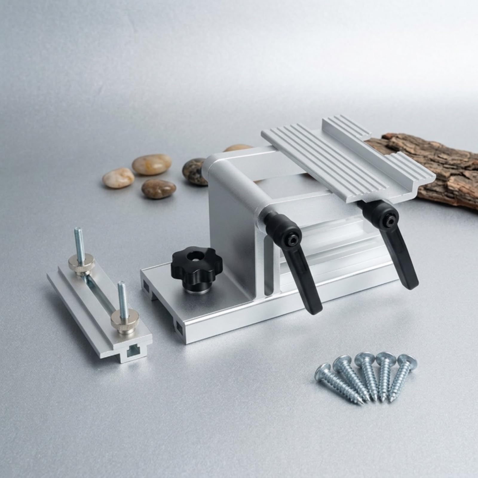Qianly Dispositivo di Regolazione Dell'angolo’angolo Robusto Supporto Robusta Attrezzo per Arrotini, Garage, Argento