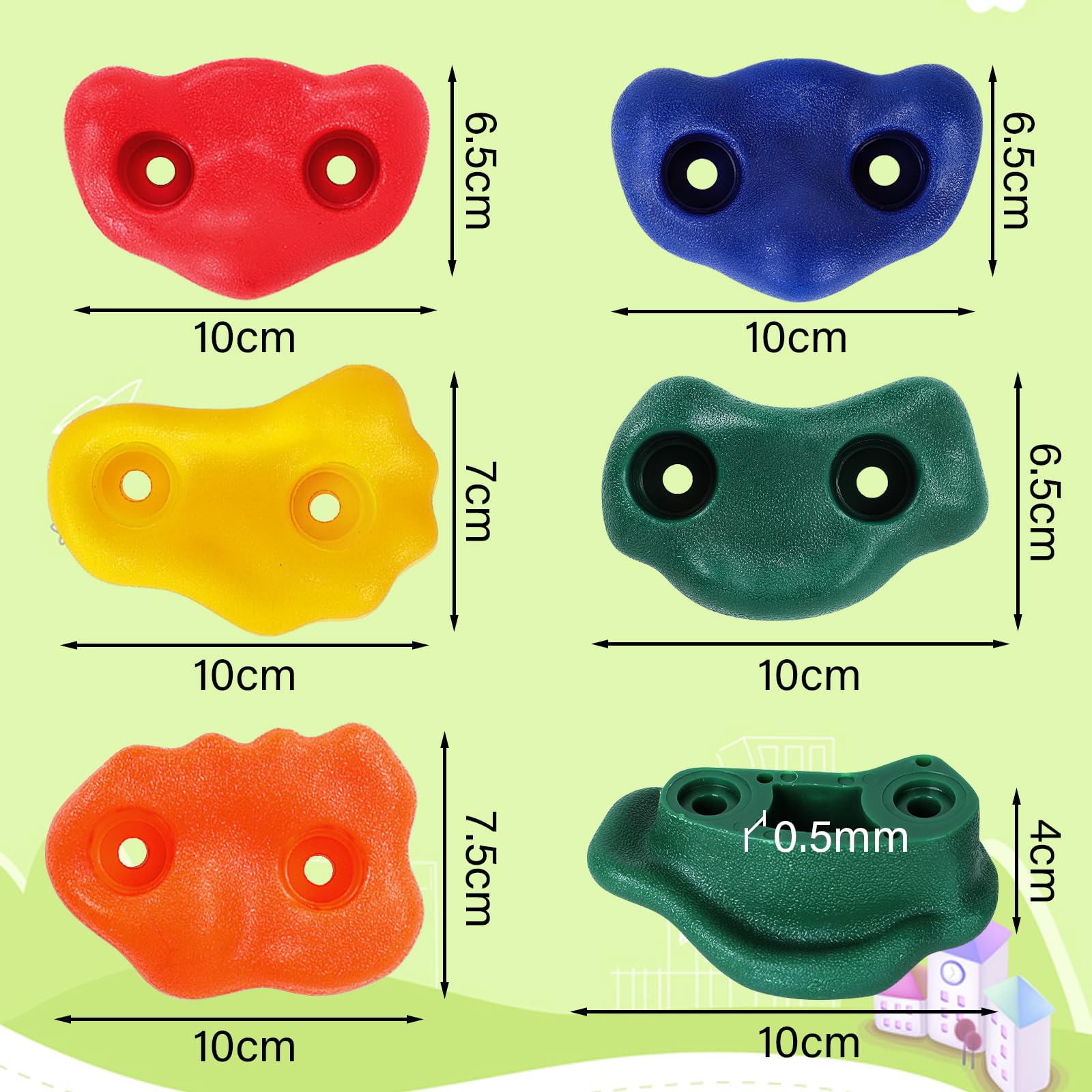 10/20 Piezas Presas Escalada Niños, Piedras Escalada al Aire Libre | Soportes Escalada Accesorios para Juegos Infantiles Interior y Exterior