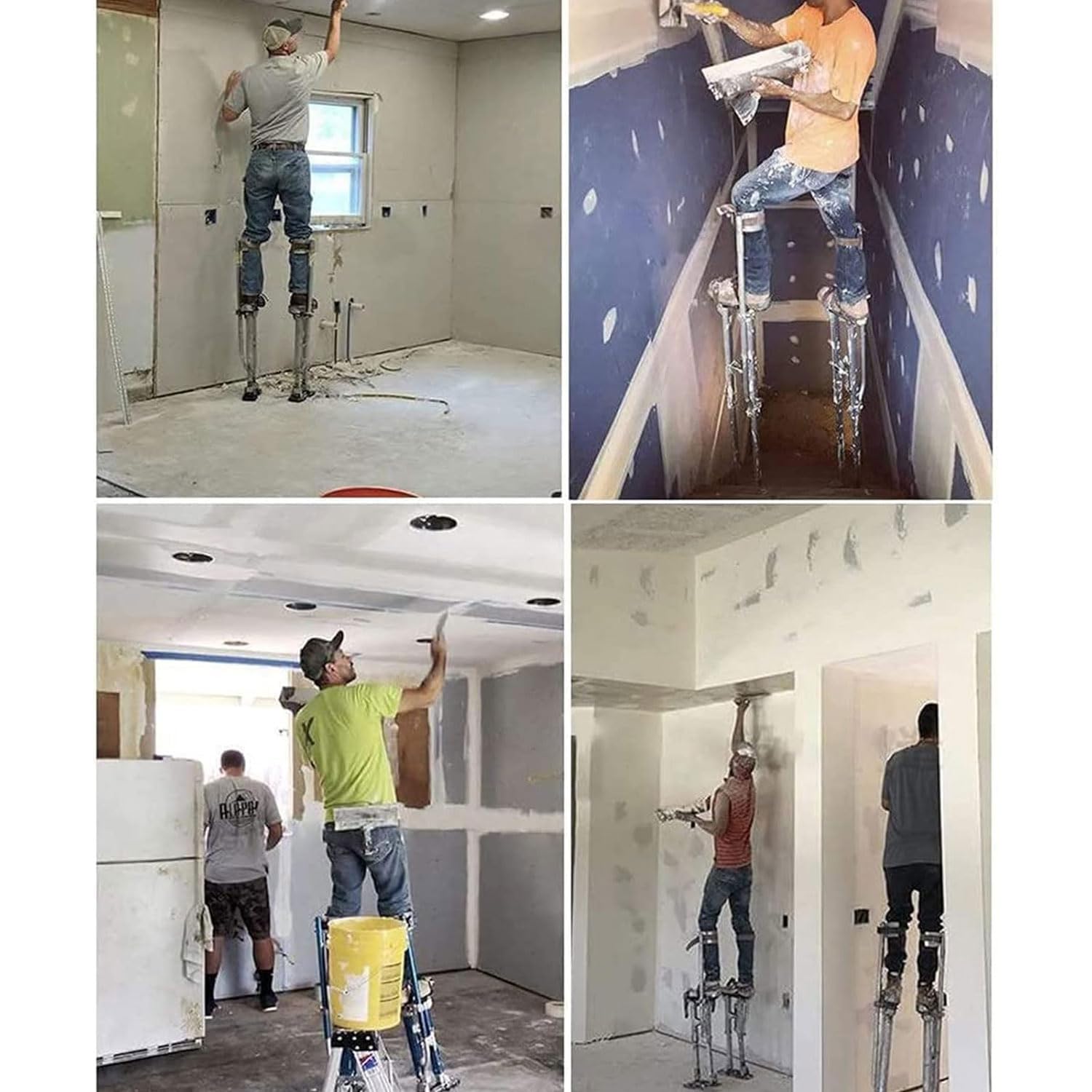 Trampoli per cartongesso da 24''-40'', trampoli da lavoro in lega di alluminio con ginocchiere protettive, sostengono in modo sicuro 300 libbre, facili da installare, per carpentieri, pittori, elet