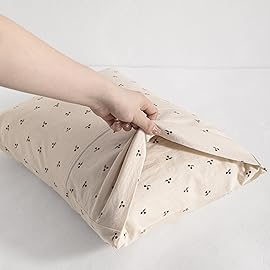 NTBAY 2 Pack 100% Natural Jersey Cotton Toddler Pillowcases, Super Soft and Breathable Travel Pillow Cases with Envelope Closure for Nursery, 13x18 Inches, Cherries