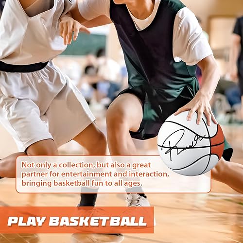 Miniatura 4 de Hiboom Autograph Baloncesto con soporte de bola acrílica, firma de operación, panel de bola de autógrafo, firma en blanco, oficial para regalo de