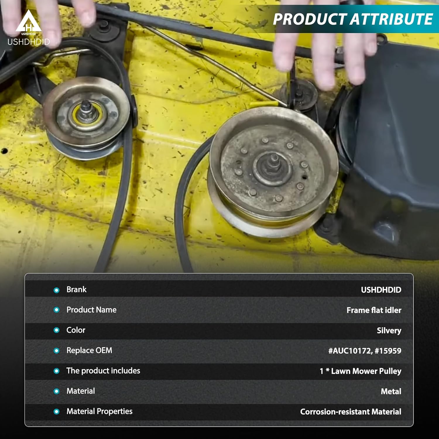AUC10172 Deck Flat Idler Pulley Compatible with John Deere Z335E Z525 Z535M Z535R Z540 Z525E Z540M Z540R Replace# 15959 280-807 3 Pack