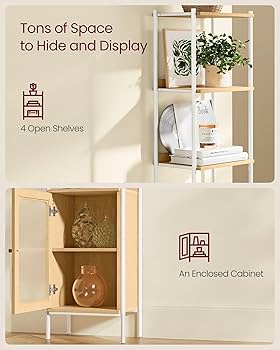 Amazon.com: VASAGLE 6-Tier Bookcase, Slim Bookshelf with PC Door