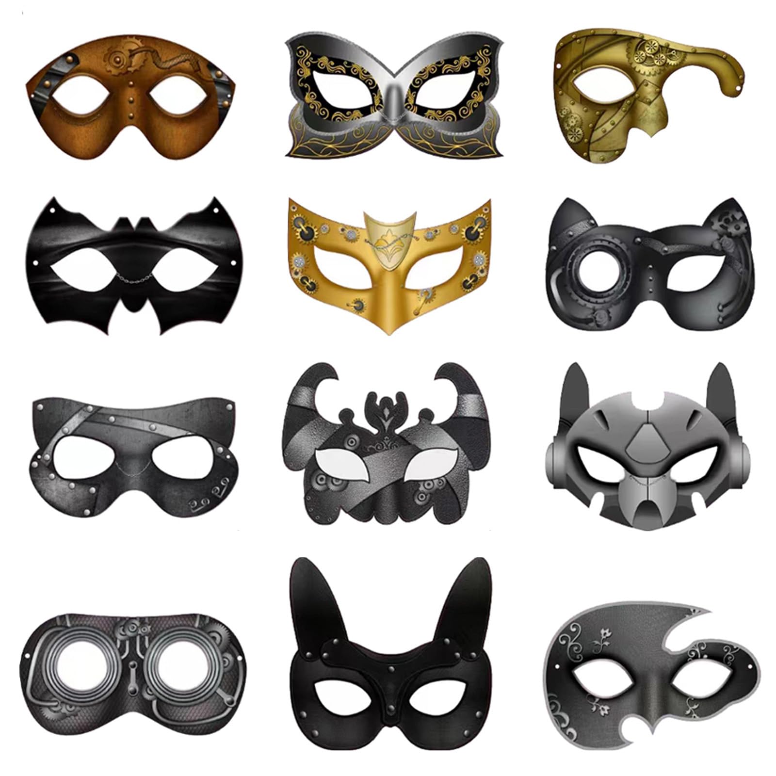 Cloudool Masquerade Painted Paper Mache Animal Half Face Cosplay For Halloween Carnivals Party Supplies