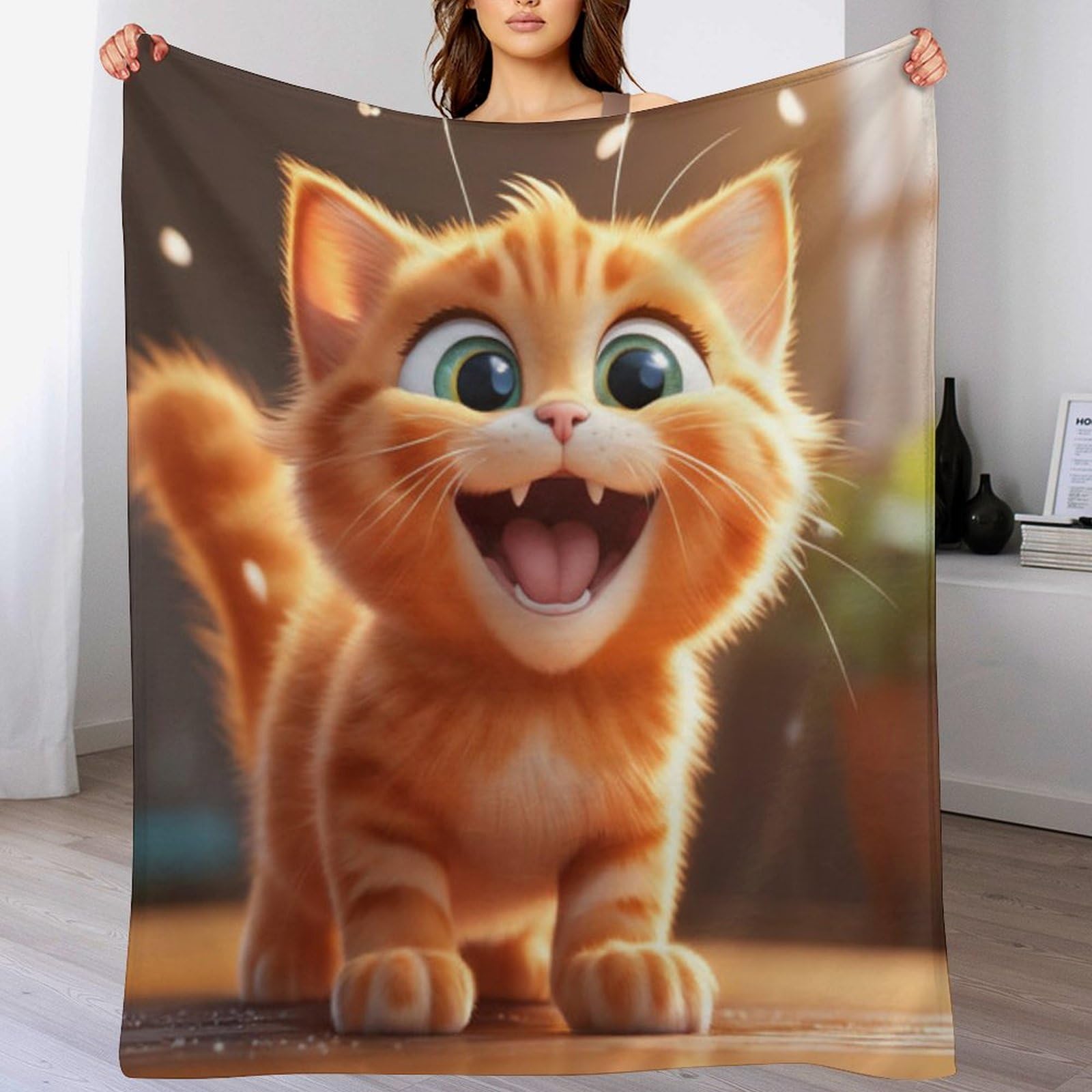 Couverture polaire chat mignon drap de lit flanelle housse canapé
