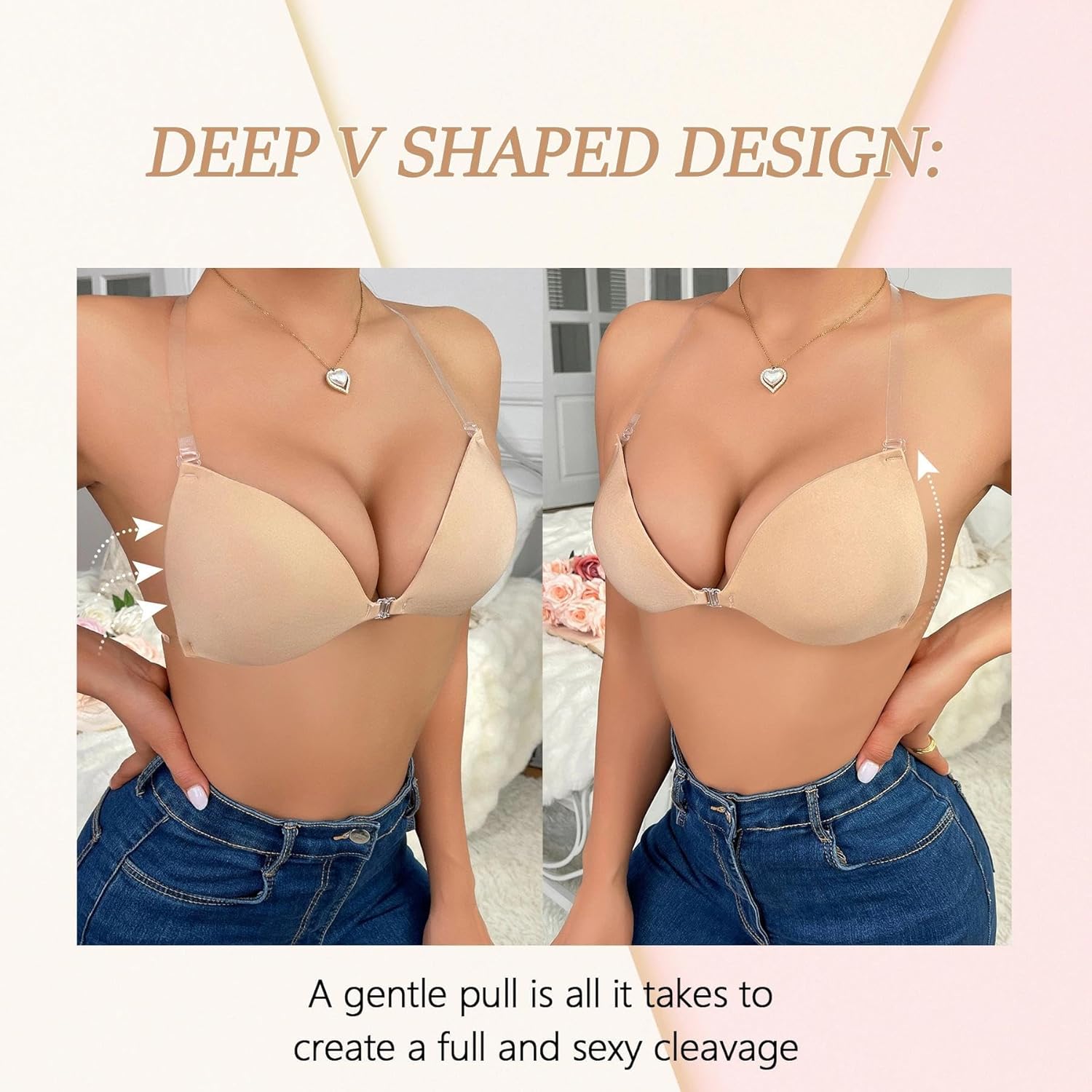 Sticky Bra Push Up for Women, Strapless Invisible Adhesive Bra with Strap for Backless Dress - Image 6