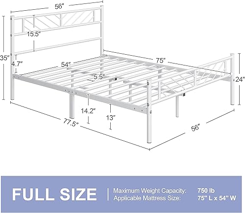 Miniatura 32 de Yaheetech Base de cama de plataforma de tamaño individual con cabecera de diseño de flecha, base de colchón de metal de 13 pulgadas para Negro